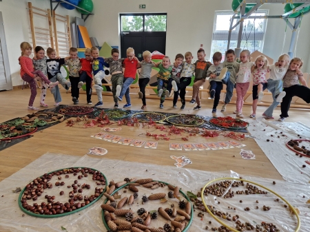 Sówki - jesienna ścieżka sensoryczna 